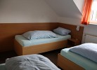 Blick auf das Einzelbett